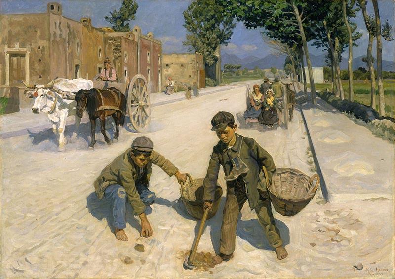 Peter Hansen Manure Gatherers Norge oil painting art